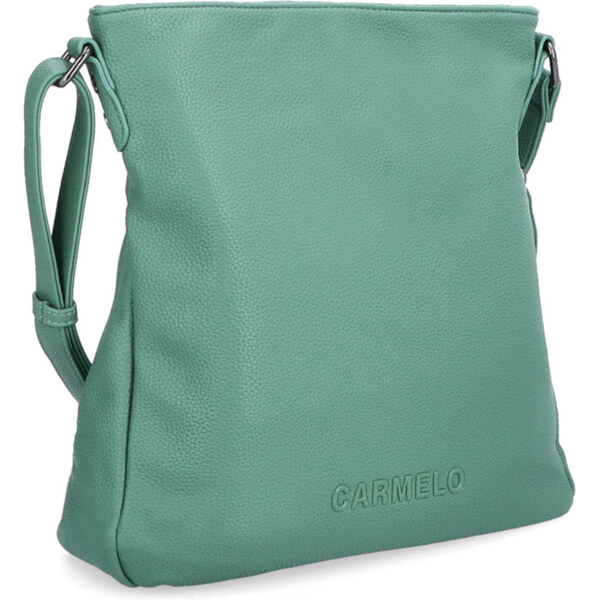 Kabelka zo syntetickej kože crossbody Carmelo zelená 4271 ZE 57568564