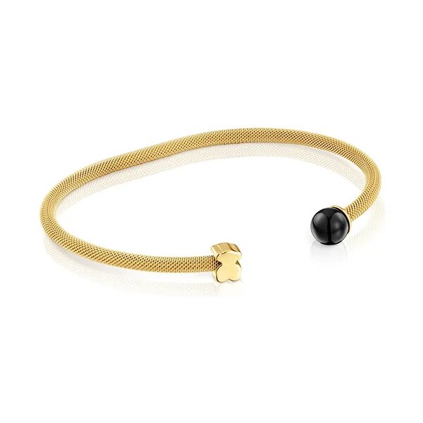 Pozlátený náramok s onyxom Tous ICON MESH 66022453