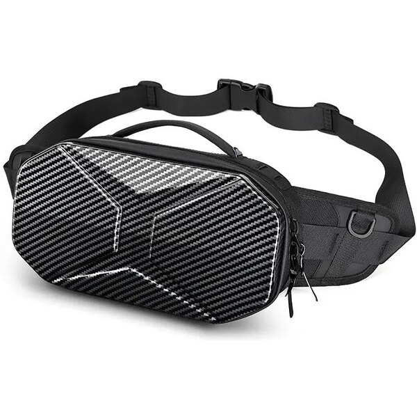 Ozuko škrupinová taška okolo pása s USB Stoltz Carbon 4L 65227419