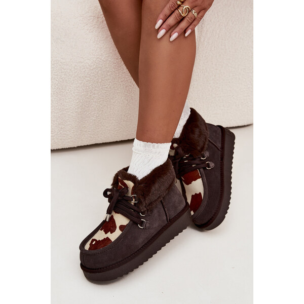 Dámske snehule z prírodného semišu záplaty D.Franklin 66108050