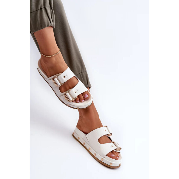 Big Star Shoes Dámské pantofle na platformě Big Star White 55728143