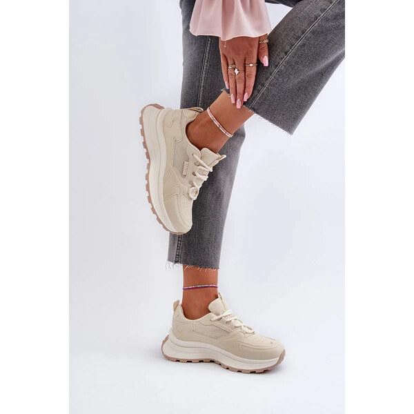 Big Star Shoes Dámske tenisky HI-POLY SYSTEM Big Star Beige 62318260