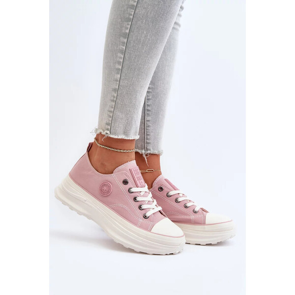 Big Star Shoes Dámske tenisky na pevnej podrážke Big Star Pink 64573241