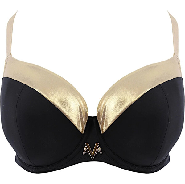 Dámsky vrchný diel plaviek SK 178 Black with gold - AVA 66025201