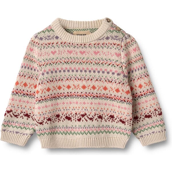 WHEAT Sveter Olga béžová / baklažánová / koralová / ružová 66026599
