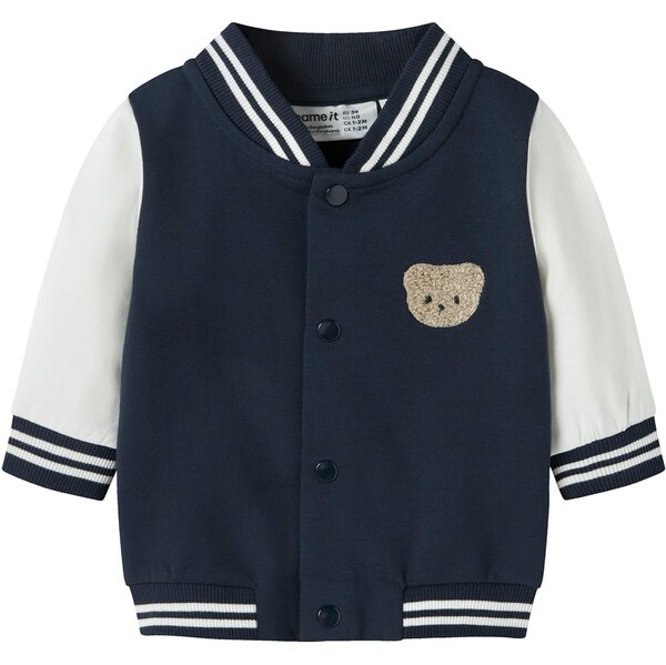 NAME IT Tepláková bunda NBMRobinson námornícka modrá / biela 66026921