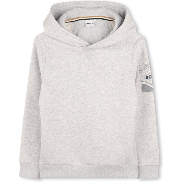 BOSS Mikina námornícka modrá / sivá melírovaná / biela 66027206