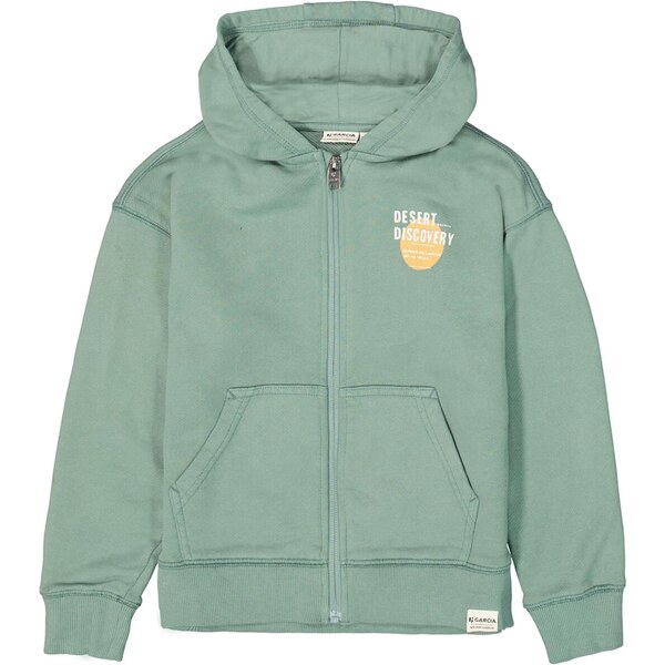 GARCIA Tepláková bunda pastelovo zelená / oranžová / biela 66027431