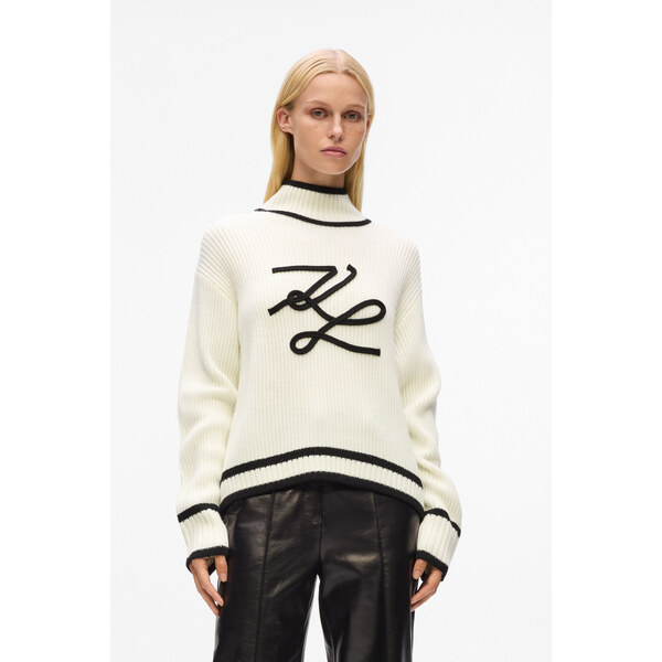 SVETER KARL LAGERFELD SOUTACHE AUTOGRAPH KNIT 67047553