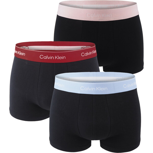 Calvin Klein - boxerky 3PACK Icon cotton stretch black / berry & 66028911