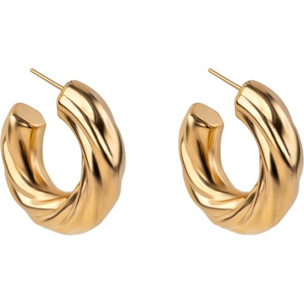 Marc Malone Moderné pozlátené kruhy Celeste Gold Earrings MCE250192G 66594452