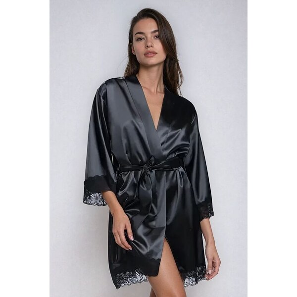 DKaren Saténový župan Sauda čierny 55917023