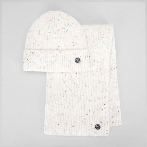 Wittchen Dámsky ecru zimný set – čiapka a šál s jemným logom výrobcu 66078477