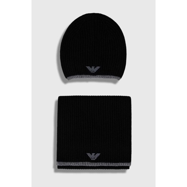 Čiapka a šál s prímesou vlny Emporio Armani 47567572