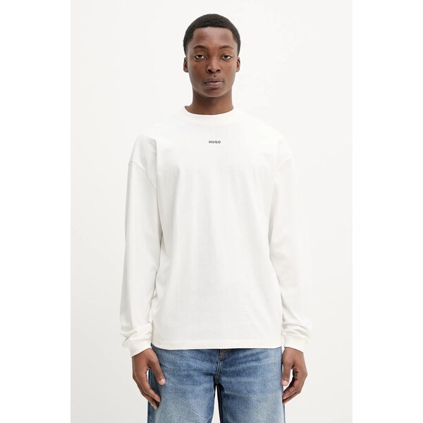 Bavlnené tričko s dlhým rukávom HUGO Daposo 62592999