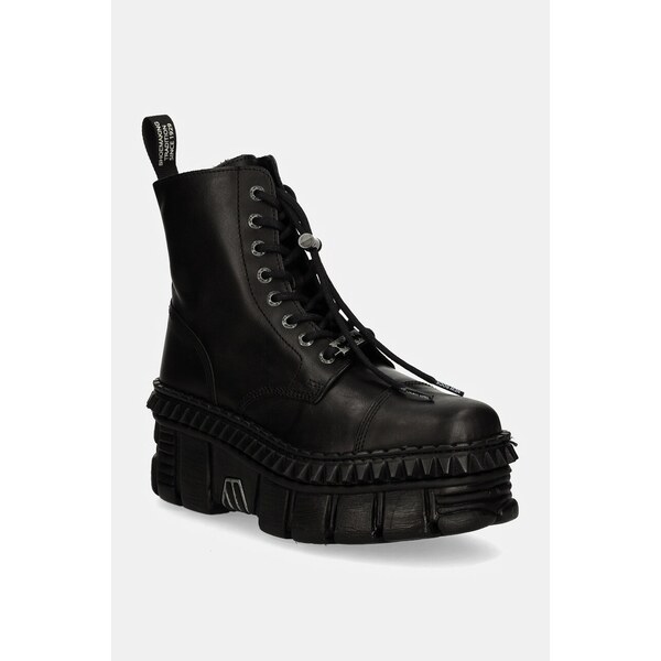 Kožené workery New Rock CRUST NEGRO + TOWER CASCO NEGRO 55855076