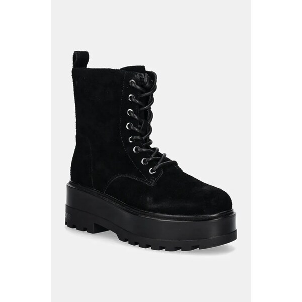 Semišové workery Calvin Klein Jeans FLATFORM ZIP LACEUP MG S 58374358