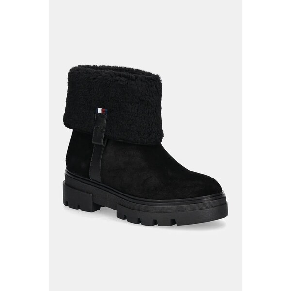 Semišové topánky Tommy Hilfiger FAUX FUR SUEDE ROLL-DOWN BOOT 58416698