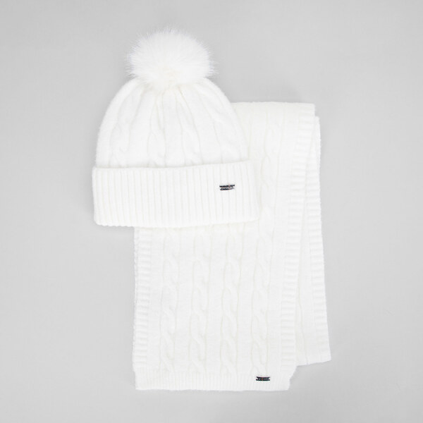 Wittchen Dámsky set biela čiapka a šál 101-SF-021-0 66078433