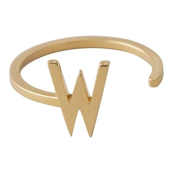 Strieborný pozlátený prsteň Design Letters 60860936