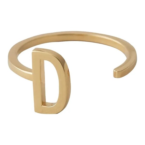 Strieborný pozlátený prsteň Design Letters 60860956