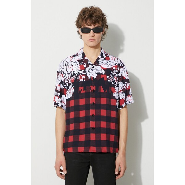 Neil Barrett Košeľa Neil Barett LOOSE HAWAIIAN CHECK WITH BOLTS 61025469