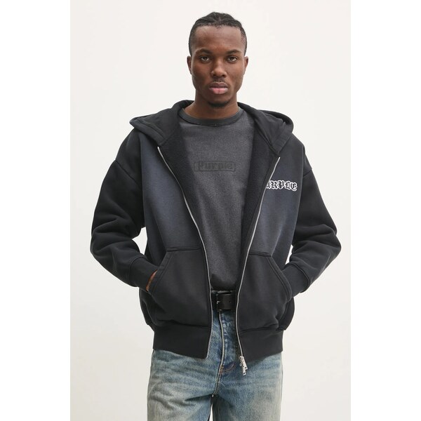 Bavlnená mikina PURPLE BRAND HWT FLEECE ZIP FRONT HOODY 61611848