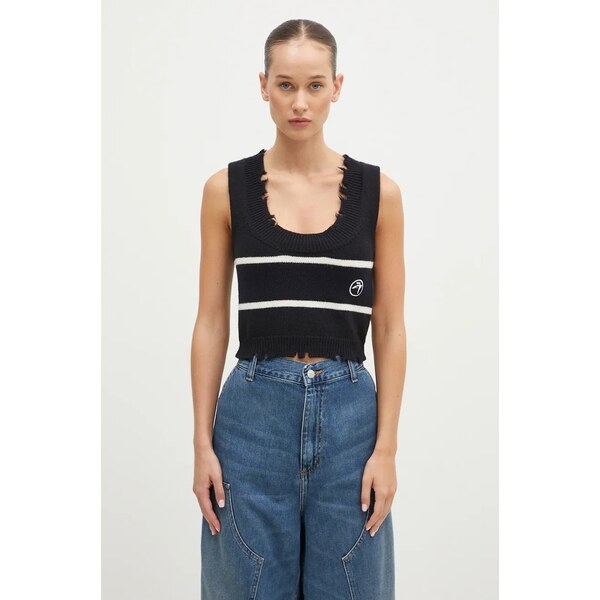 Bavlnená vesta AMBUSH Destroyed Rib Round Neck 62575164