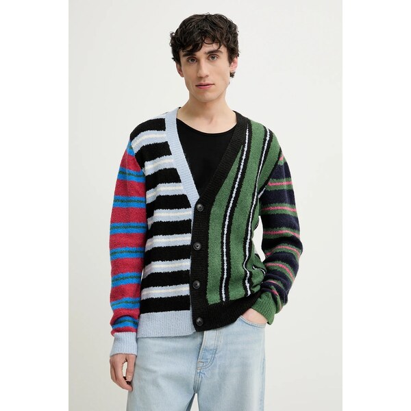 Kardigán s prímesou vlny Desigual MIDSTRIPES 66685644