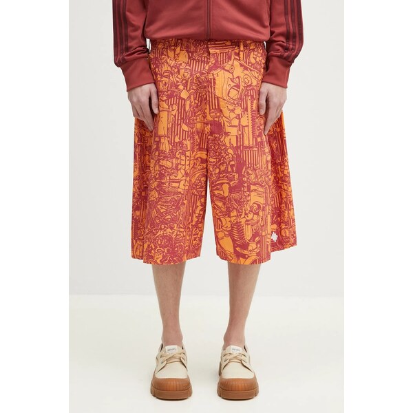 Bavlnené šortky Marcelo Burlon Aop Mech Pajama Shorts Orange Burgundy 63658823