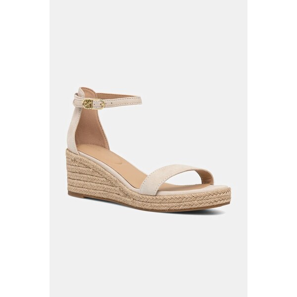 Semišové sandále Tommy Hilfiger SUEDE ANKLE MID WEDGE ESPADRILLE 63552559