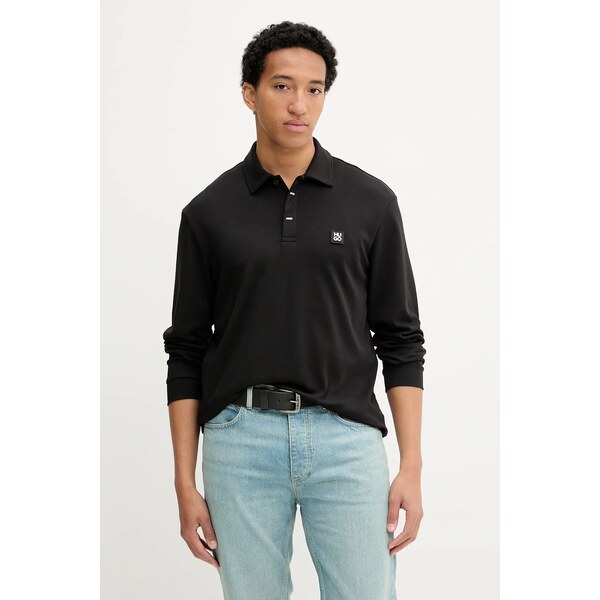 Bavlnené tričko s dlhým rukávom HUGO Dargenpolo 63837245