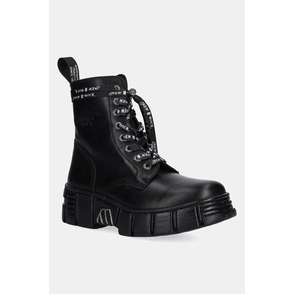 Kožené workery New Rock CRUST NEGRO + TOWER CASCO 63905755