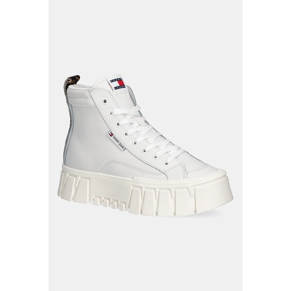 Kožené tenisky Tommy Jeans TJW VULC FLATFORM LEOPARD 65802800