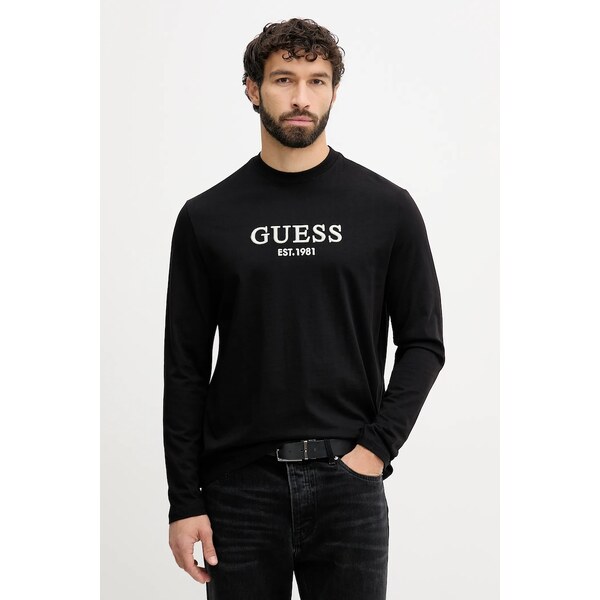 Bavlnené tričko s dlhým rukávom Guess 65969094