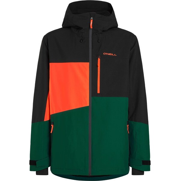 ONEILL Športová bunda FWCCruz tmavozelená / neónovo oranžová / čierna 66037346