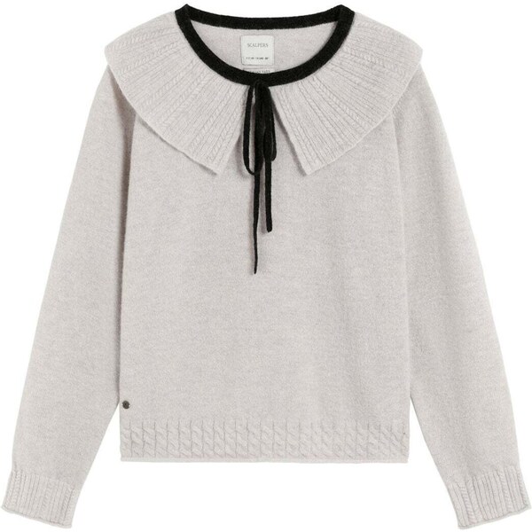 Scalpers Sveter šedobiela / biela ako vlna 66037467