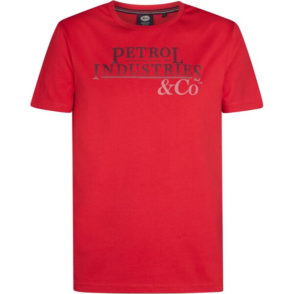 Petrol Industries Tričko Rawlins svetlosivá / červená / čierna 66038500