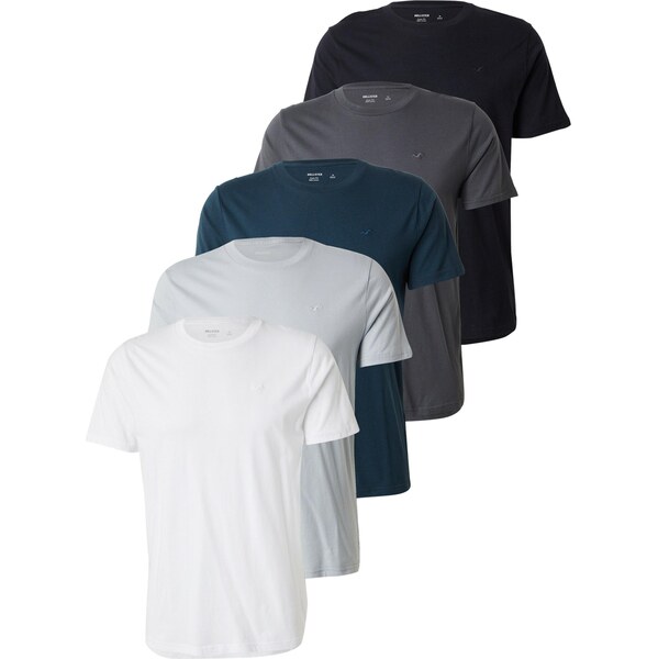 HOLLISTER Tričko tmavosivá / petrolejová / pastelovo zelená / čierna / 66039288