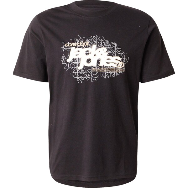JACK & JONES Tričko JCOGRID béžová / čierna / biela 66039403