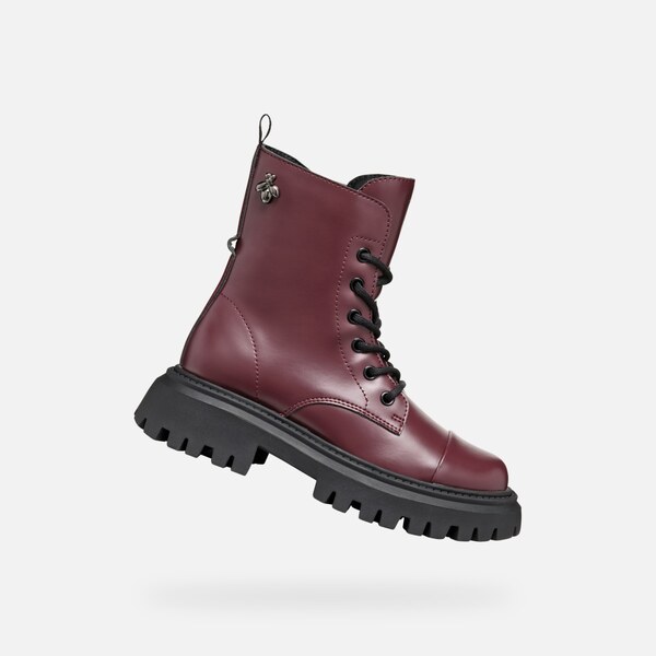 Dievčenská členková obuv Geox Maquinnens Girl vínová 66045691