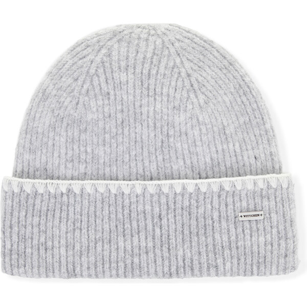 Wittchen Dámska zimná šedá čiapka s ozdobným lemom a kovovým logom 101 66078447