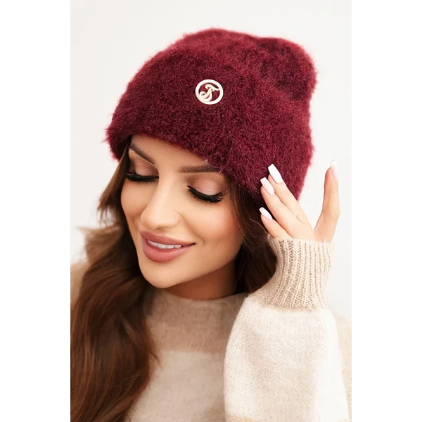 Polski Kesi Dámska pruhovaná čiapka z viskózy nadýchaná s ozdobným 66045169