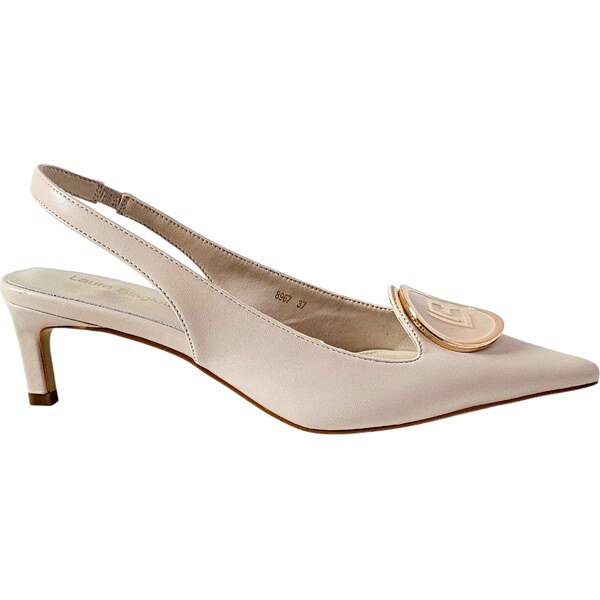 Smotanové slingback lodičky Laura Biagiotti Kid Mud 62840777