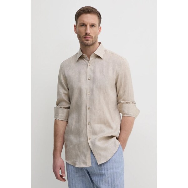 Ľanová košeľa BOSS 62285077
