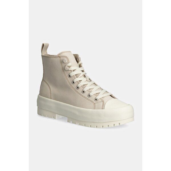 Semišové tenisky Calvin Klein Jeans LUGGED HYBRID MID LACEUP SUEDE 56764595