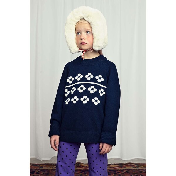 Detský sveter s prímesou vlny Mini Rodini Flowers 64311621