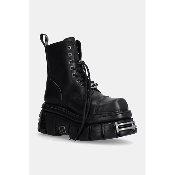 Kožené workery New Rock Nomada Negro + Tower Negro Acero E14 60528586