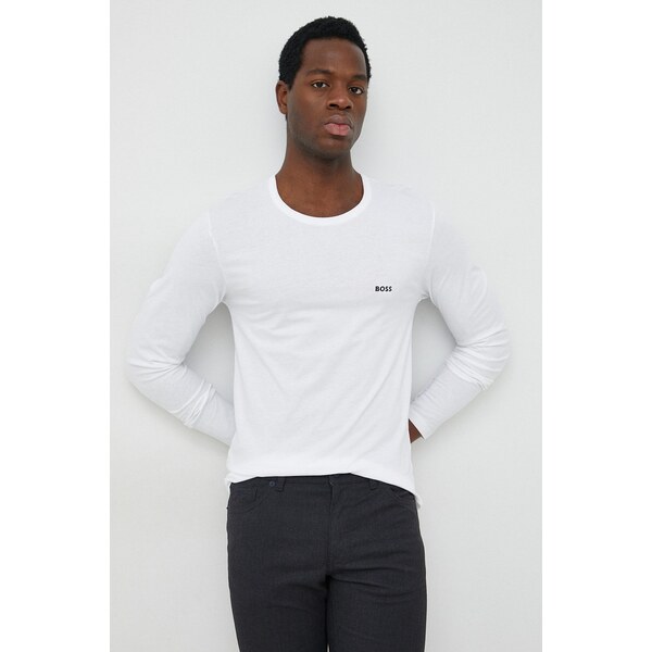 Bavlnené tričko s dlhým rukávom BOSS 3-pak LSShirtRN 3P Classic 36970235