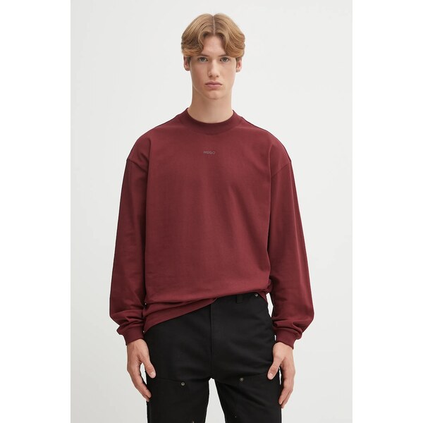 Bavlnené tričko s dlhým rukávom HUGO Daposo 65489552